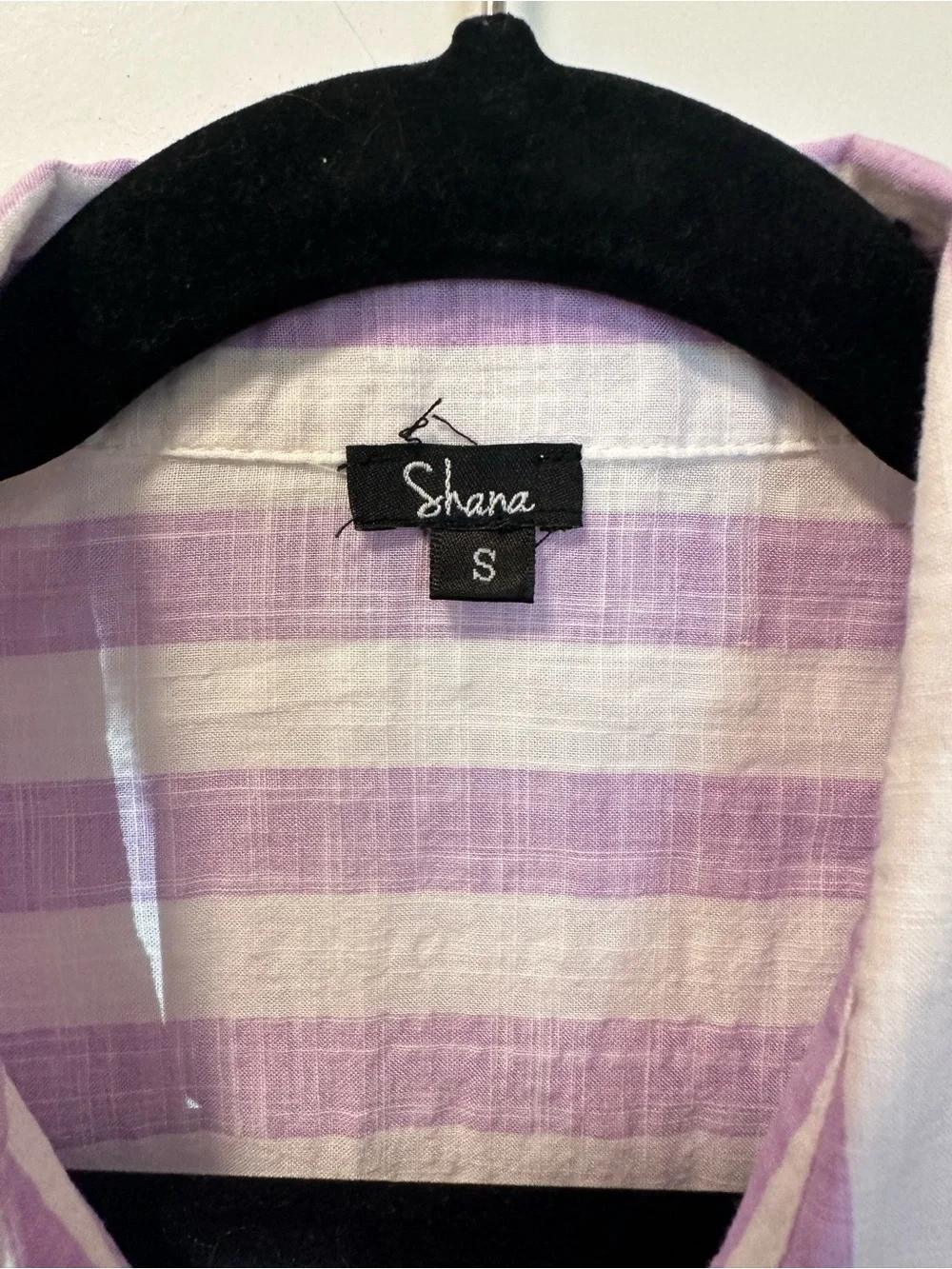 Shana Mixed Media Art To Wear Print Back Button Up Tunic Blouse SZ S